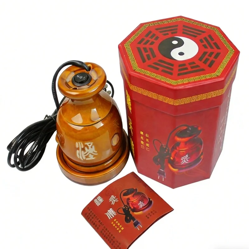 Electric Infrared Moxibustion Hammer, Ceramic Moxa Tank Heating Scraping Cupping Therapy Body Massager Guasha Can