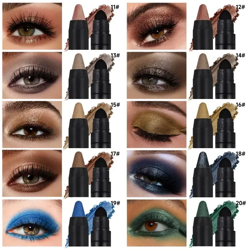 1PC 아이 브라이트닝, 스펀지 팁, 바르기 쉽고 균일하고 부드러운 2-in-1 아이 섀도우 스틱, 음악 축제에 적합