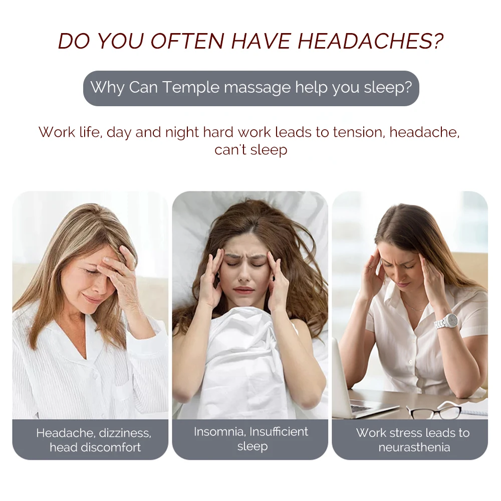 مدلك الرأس الكهربائي EMS مايكرو الحالي الاهتزاز رئيس معبد مدلك تخفيف التعب الدماغ الإغاثة تحسين النوم الاستخدام اللاسلكي