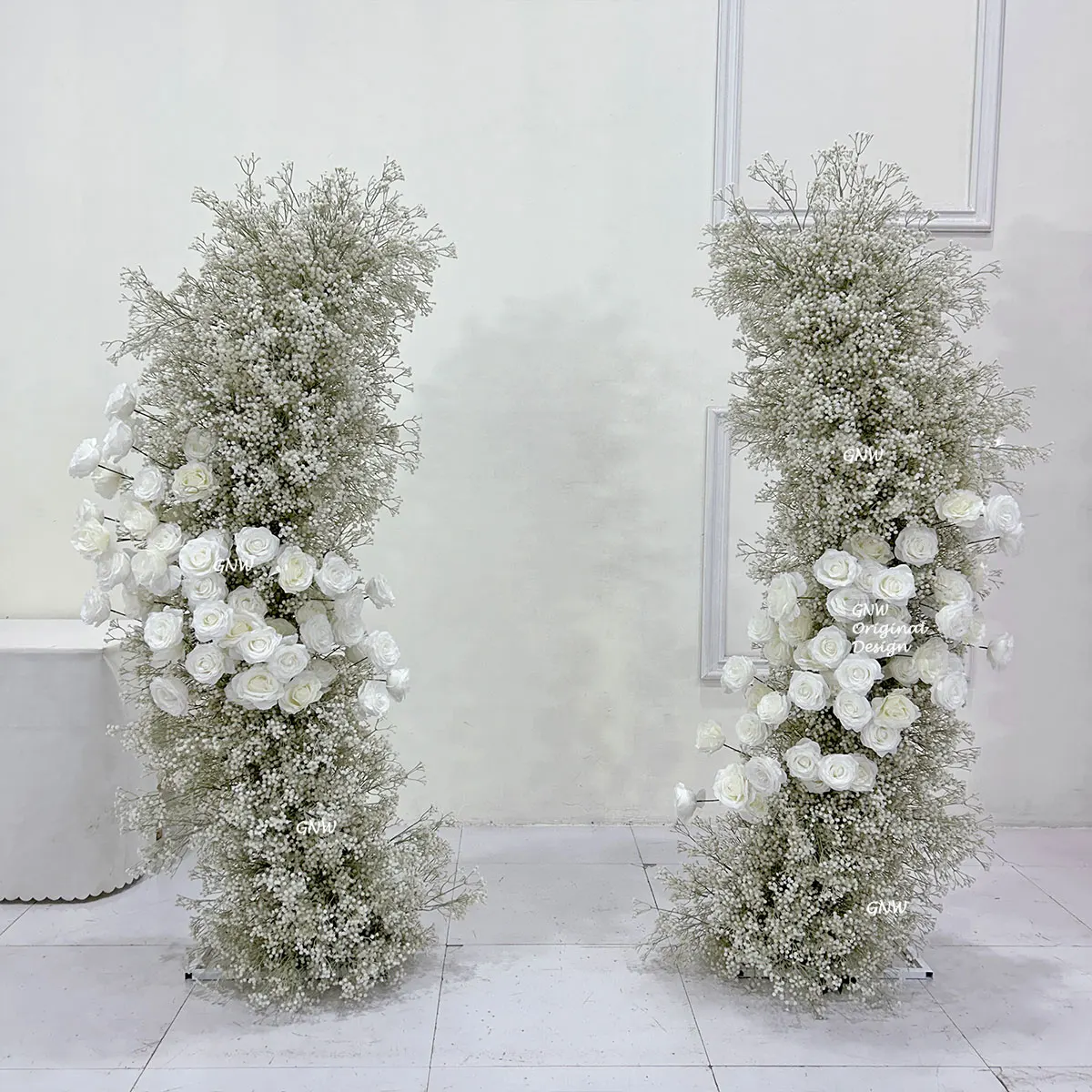 Wedding Arch Artificial Silk Flower Backdrop Customizable Colors Portable & Adjustable for Party Events 1.8m High