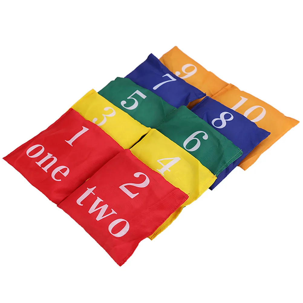 10 قطع من أكياس الرمل الرقمية ذات التصميم الملون، ألعاب تفاعلية محمولة لألعاب الرمي العائلية، هدية ممتعة للأطفال في الهواء الطلق #6