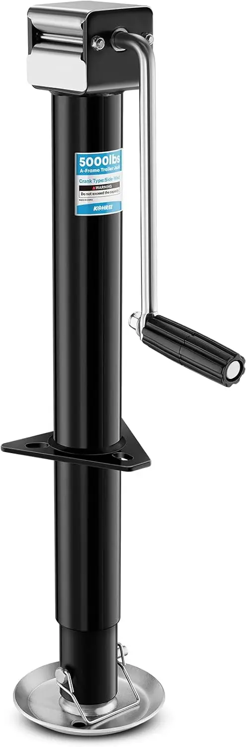 

5000 lbs A-Frame Manual Trailer Jack, 22.5" Vertical Travel, Adjustable Drop Leg for RV, Horse, Utility Trailers