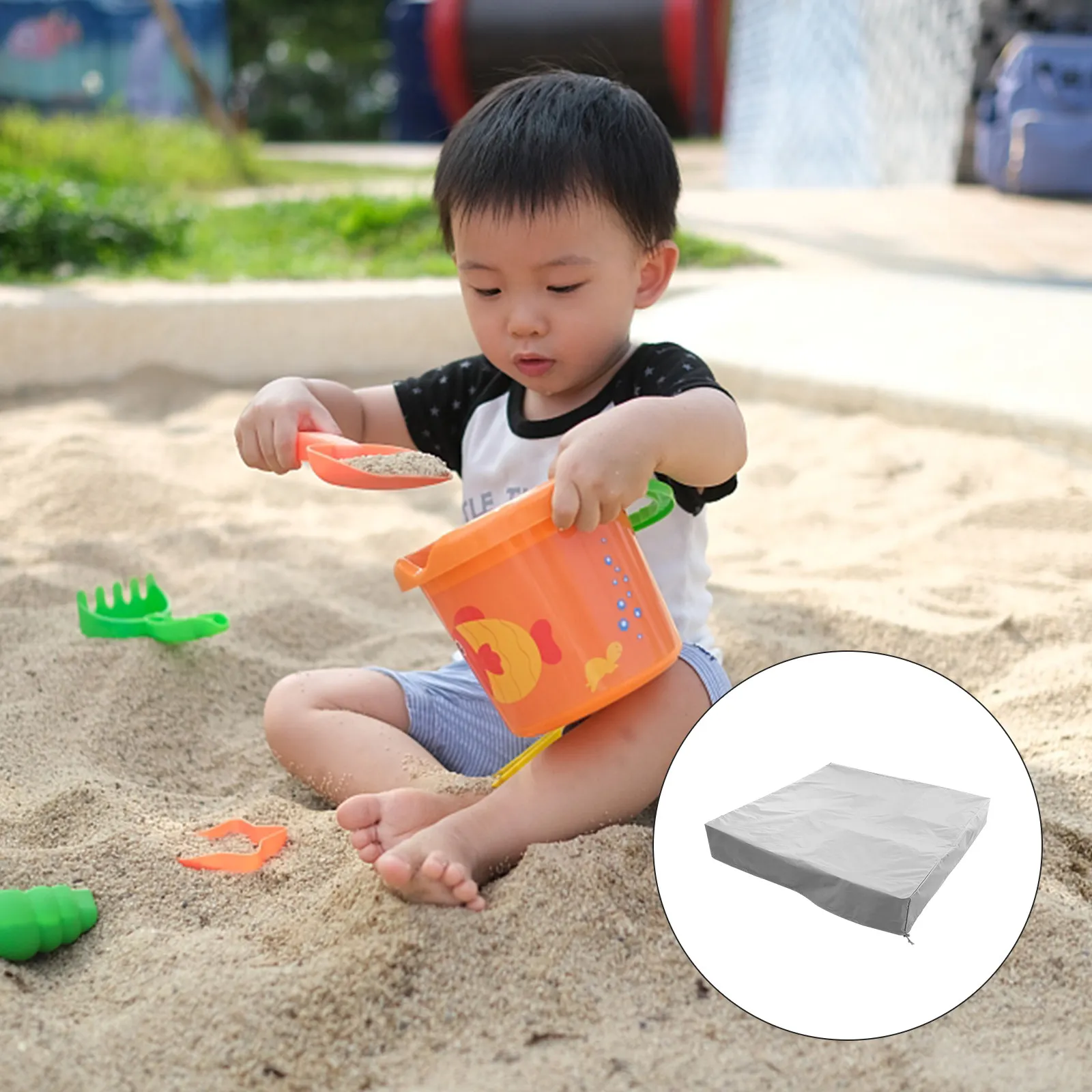 

Waterproof Cover with Drawstring Premium Oxford Cloth Protective Cover for Outdoor Sandbox Sun Rain Snow Protection