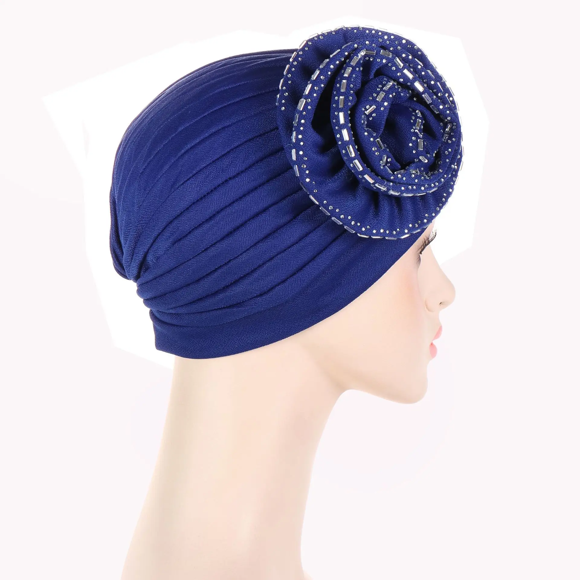 Cross Muslim Turban For Women Fashion Flower Islamic Scarf Turban Caps Women Headwrap Hijab Turbante Mujer Arab Wrap