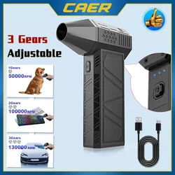 Mini Turbo Jet Fan 130000RPM Wind Speed 52m/s Brushless Motor Handheld Duct Fan High-Performance Cyclone Turbo Electric Blower