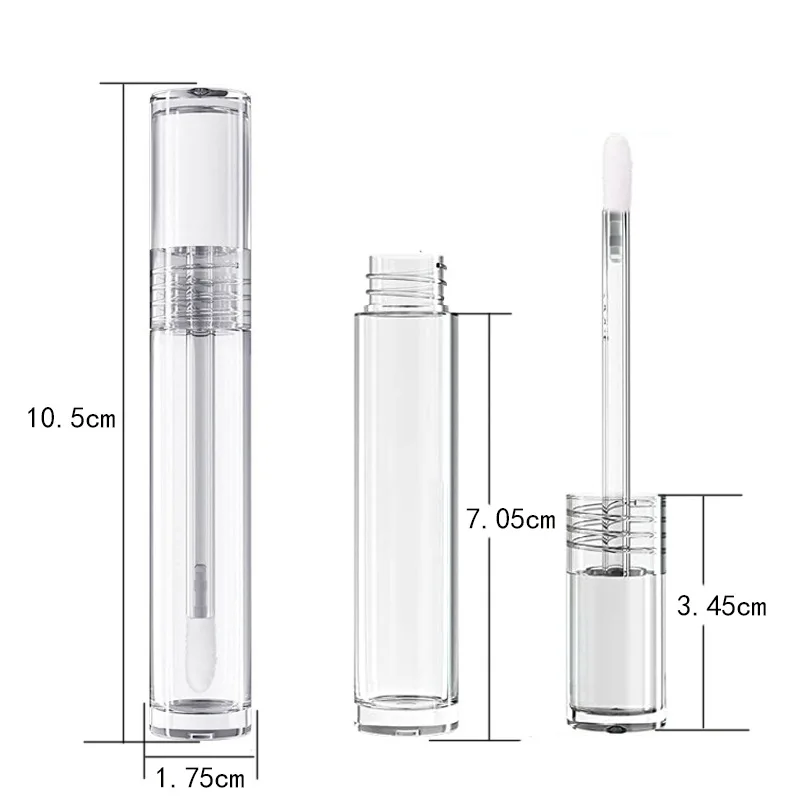 4ml Lip Gloss Tubes Fully Transparent Bottle Lipgloss Tube For Lipstick Balm Travel Empty Refillable Cosmetics Container