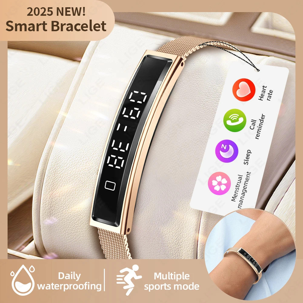 

LIGE New Sport Waterproof Women Smart Band Bracelet Heart Rate Blood Oxygen Sleep Health Monitor Pedometer Smartwatch Ladies New