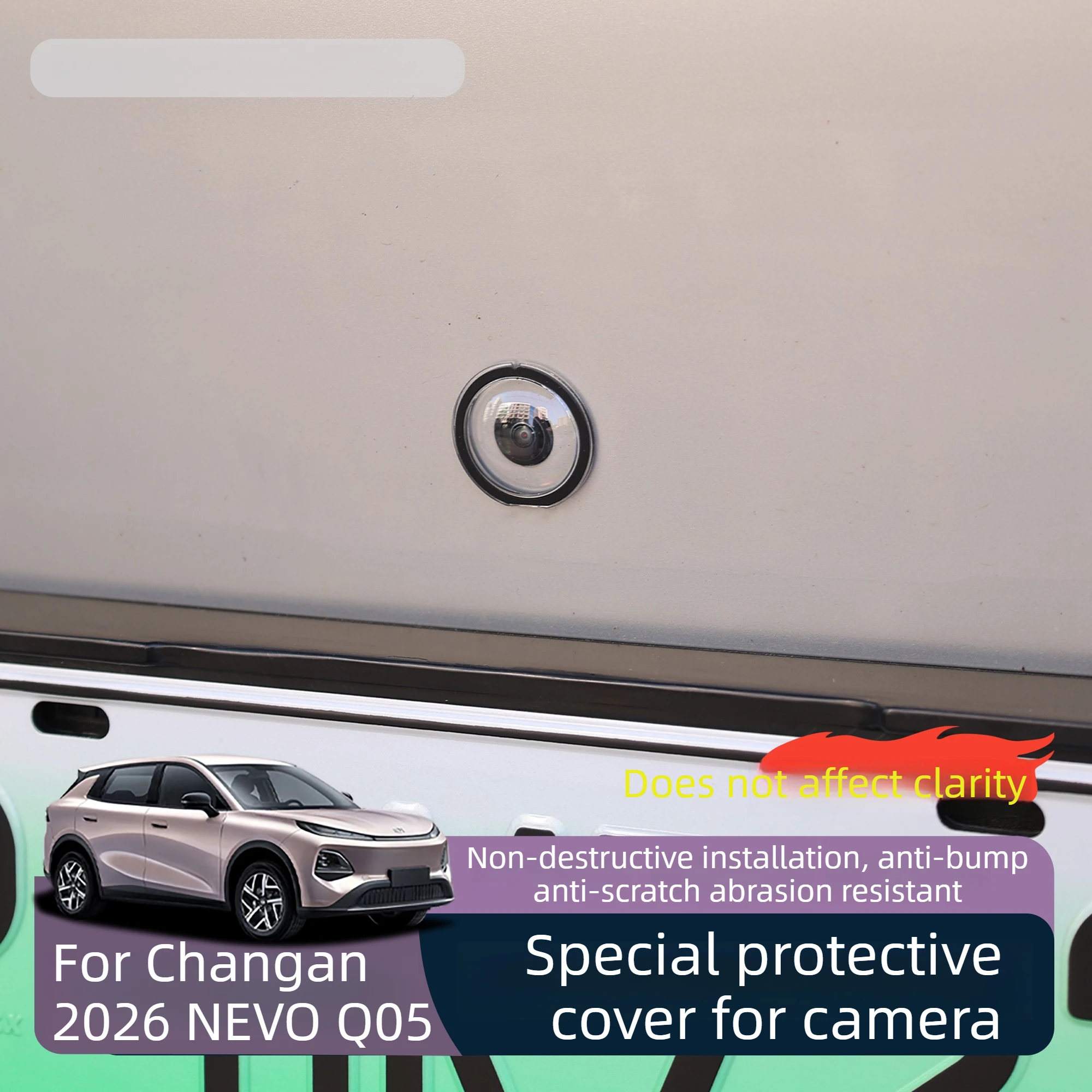 Woe Protective Cover for Changan Qiyuan Q05 NEVO 2026 Anti Scratch Exterior Accessories Trim Cover Protector Dashcam Camera