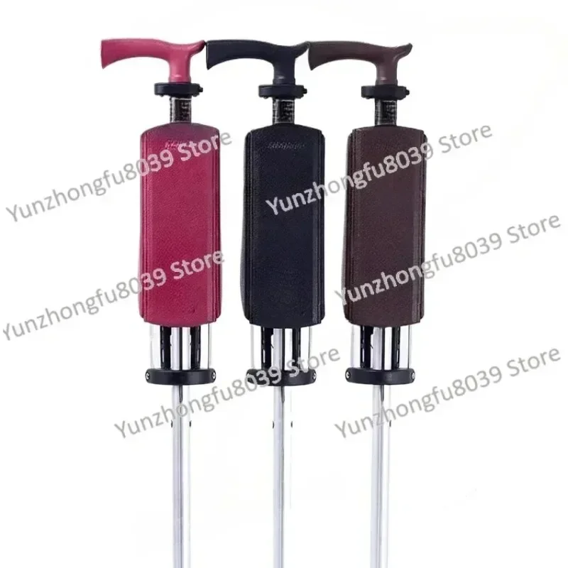 Aluminum Alloy Foldable Walking Cane Stick with Seat Adjustable Elderly Crutch Chair with Stool dual-purpose