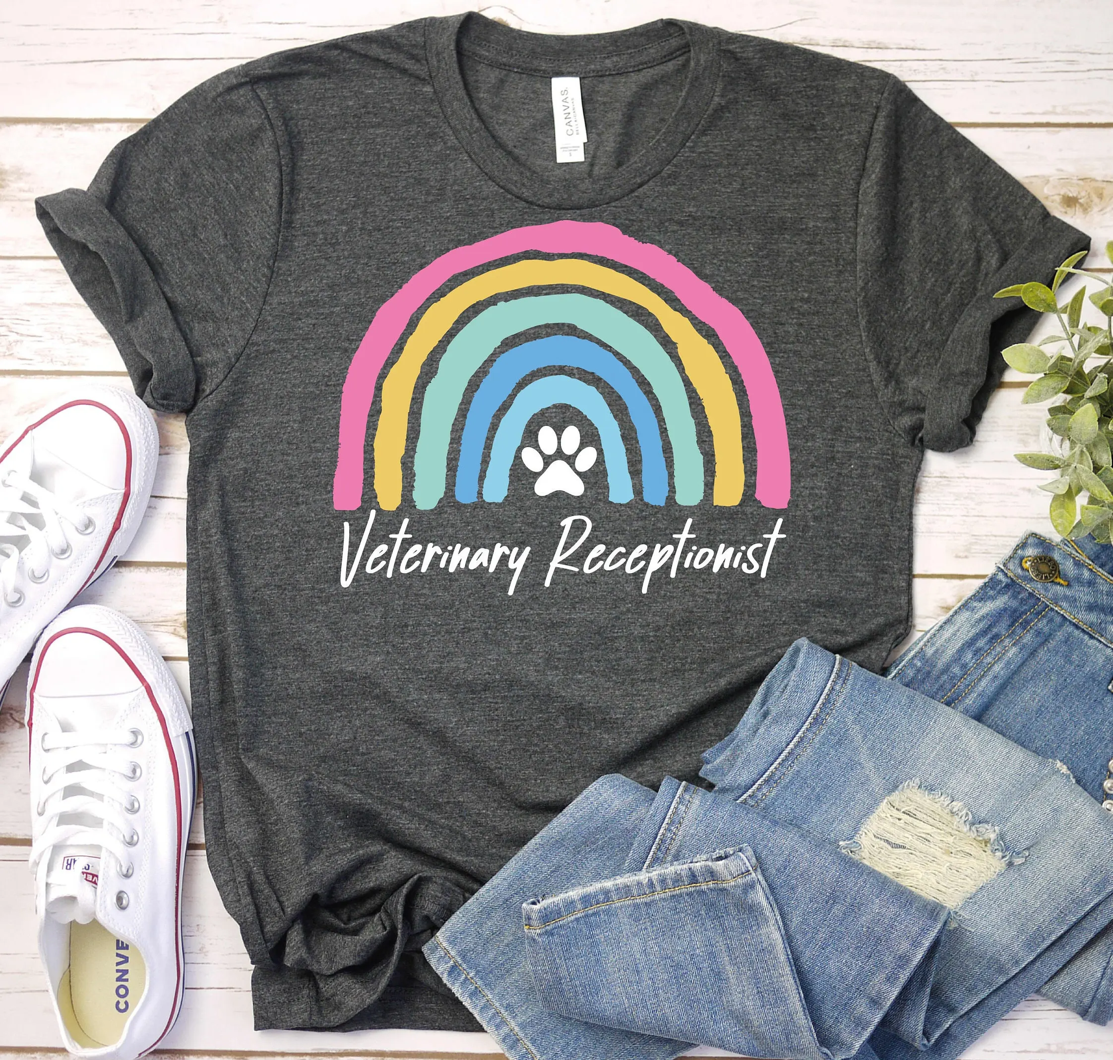 Veterinary Receptionist T Shirt Veterinarian Vet Tech