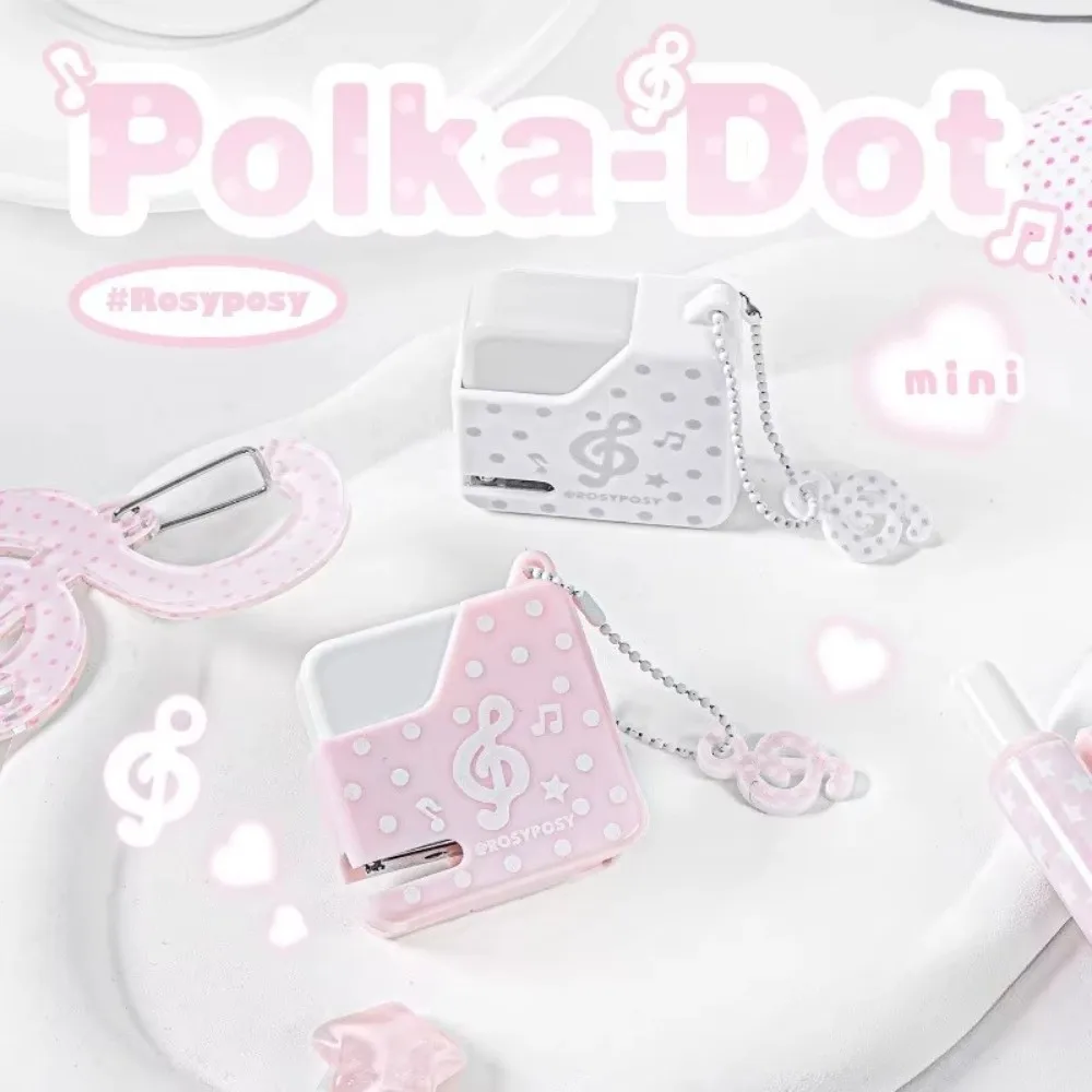 

Cute With 40pcs No.10 Staples Mini Stapler Lightweight Polka Dot Paper Stapler Manual Binding Tool