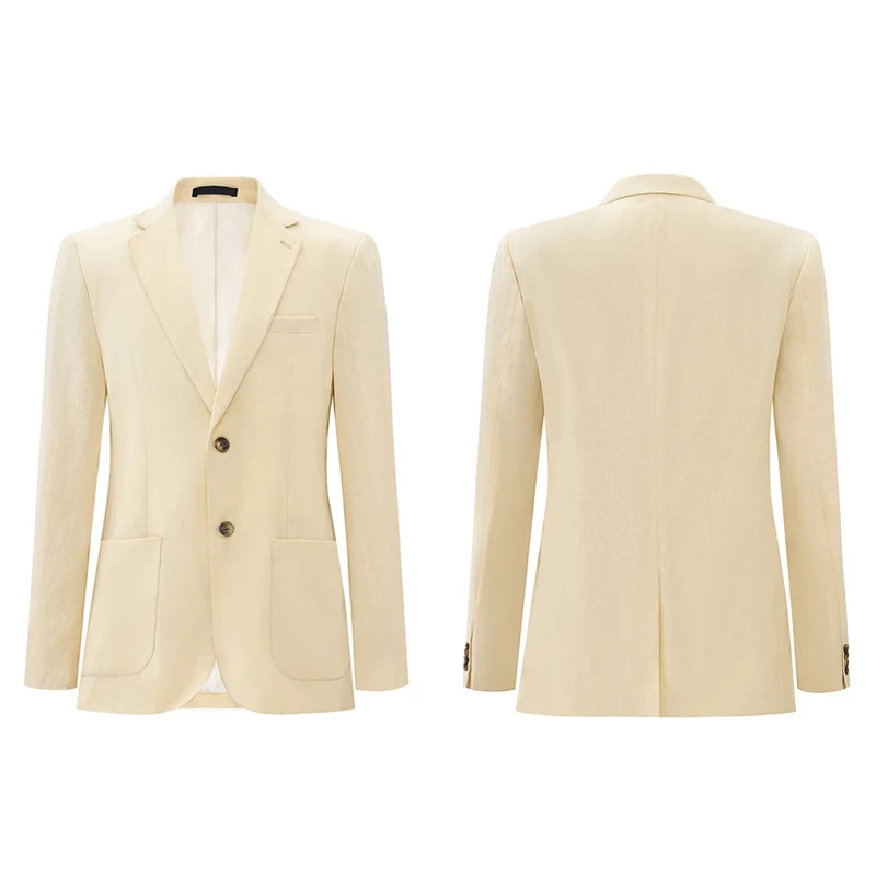 

Suit Blazer Jacket Men's Linen Casual Blazers Breathable Relaxed Beige Suit Jacket Fit Business Outdoor Commuting Fashion Blazer