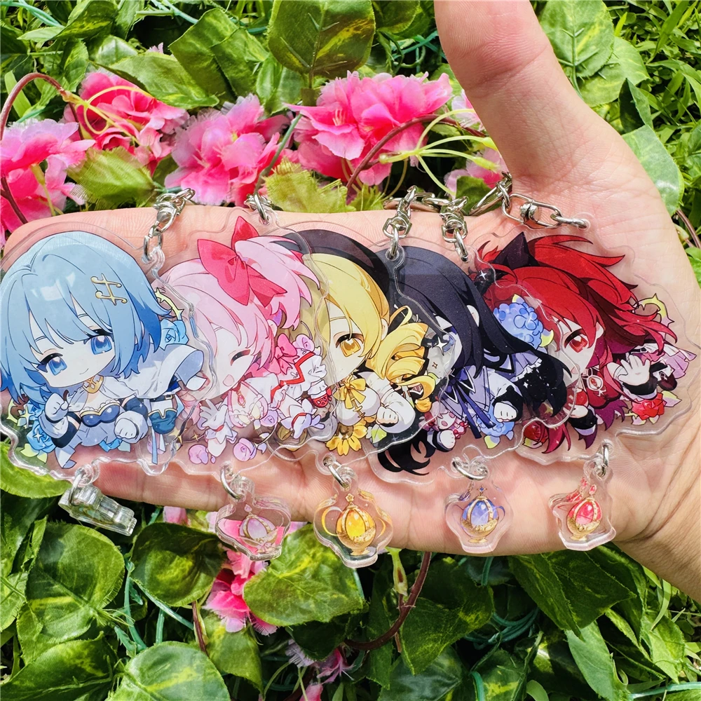 

Anime Puella Magi Madoka Magica Akemi Homura Miki Sayaka Tomoe Mami Cosplay COSTUME Acrylic Keychain Key Accessories Pendant