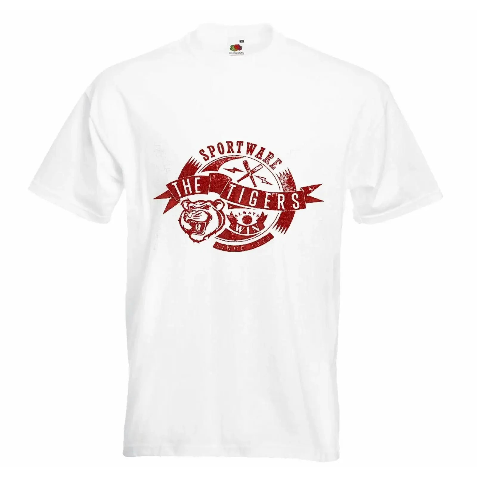 Футболка THE TIGERS TIGER WILDTIER RAUBKATZE SPORTWARE винтажная, с эффектом потертости, универсальная, стильная, дизайнерская одежда, слегка мужская, мягкая.