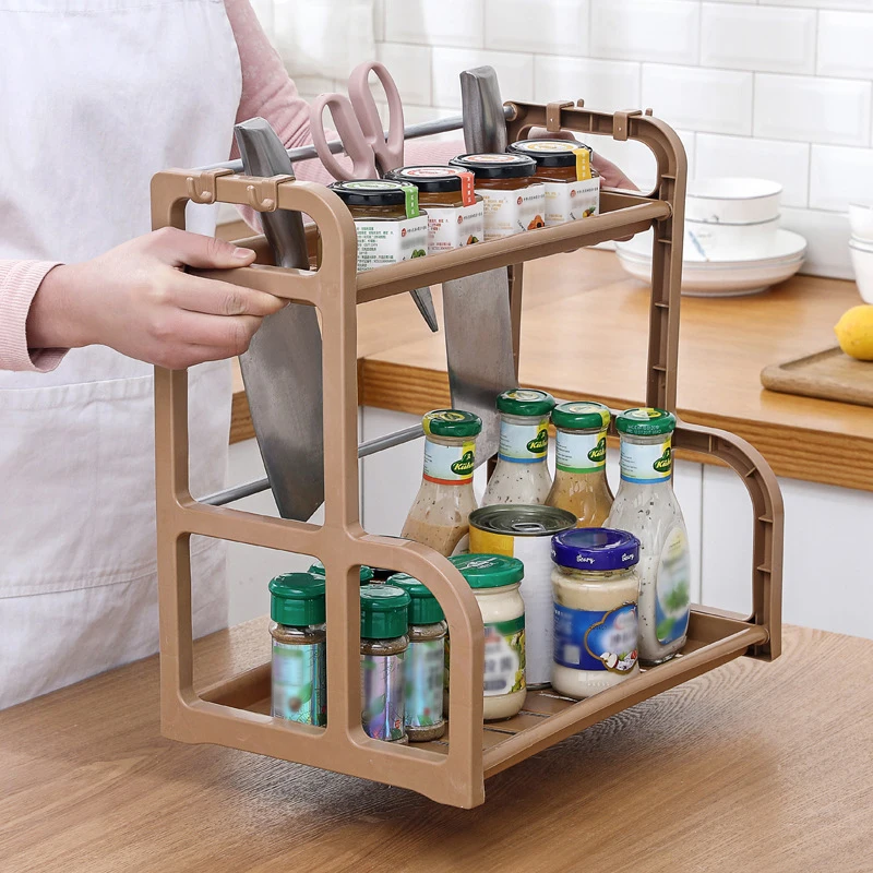 2-Story Kitchen Storage Rack Sliding Cabinet Basket Storage Drawer Multi-Purpose Sink Storage Suitable For Bathroom Kitchen Desk