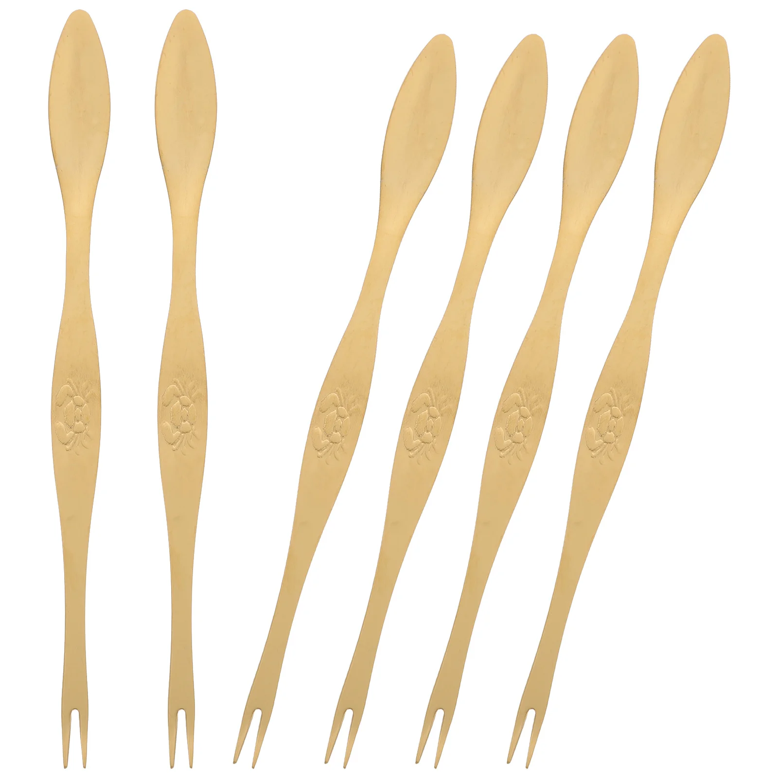 

6Pcs Seafood Fork Stainless Steel Crab Tool Set for Crab Eating Lobster Clam Opener Fruit Pick Strong Tough Elegant Flatware