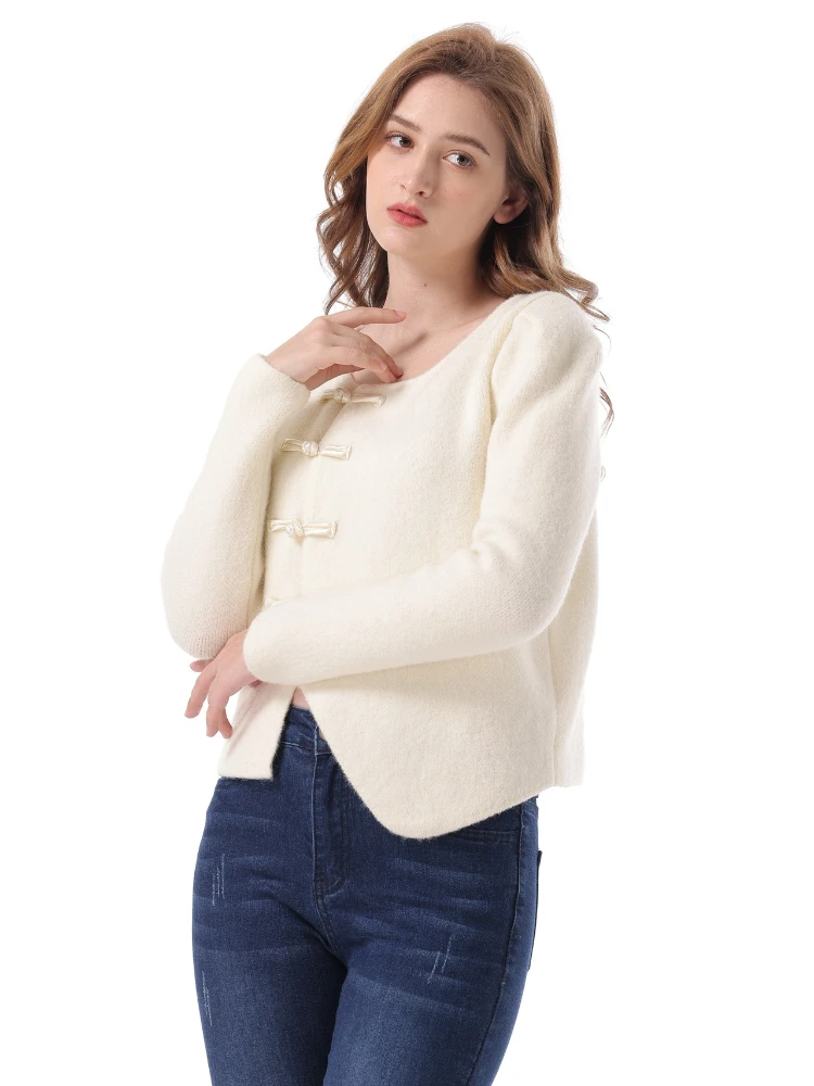 Fall and Winter Fashion New Sweater Female Temperament Cashmere Cardigan Simple Short Sweater Coat Cardigans Women Cardigan