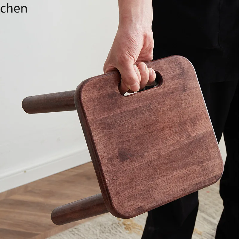 Hxl solid wood small bench- living room shoe changing stool- minimalist square stool