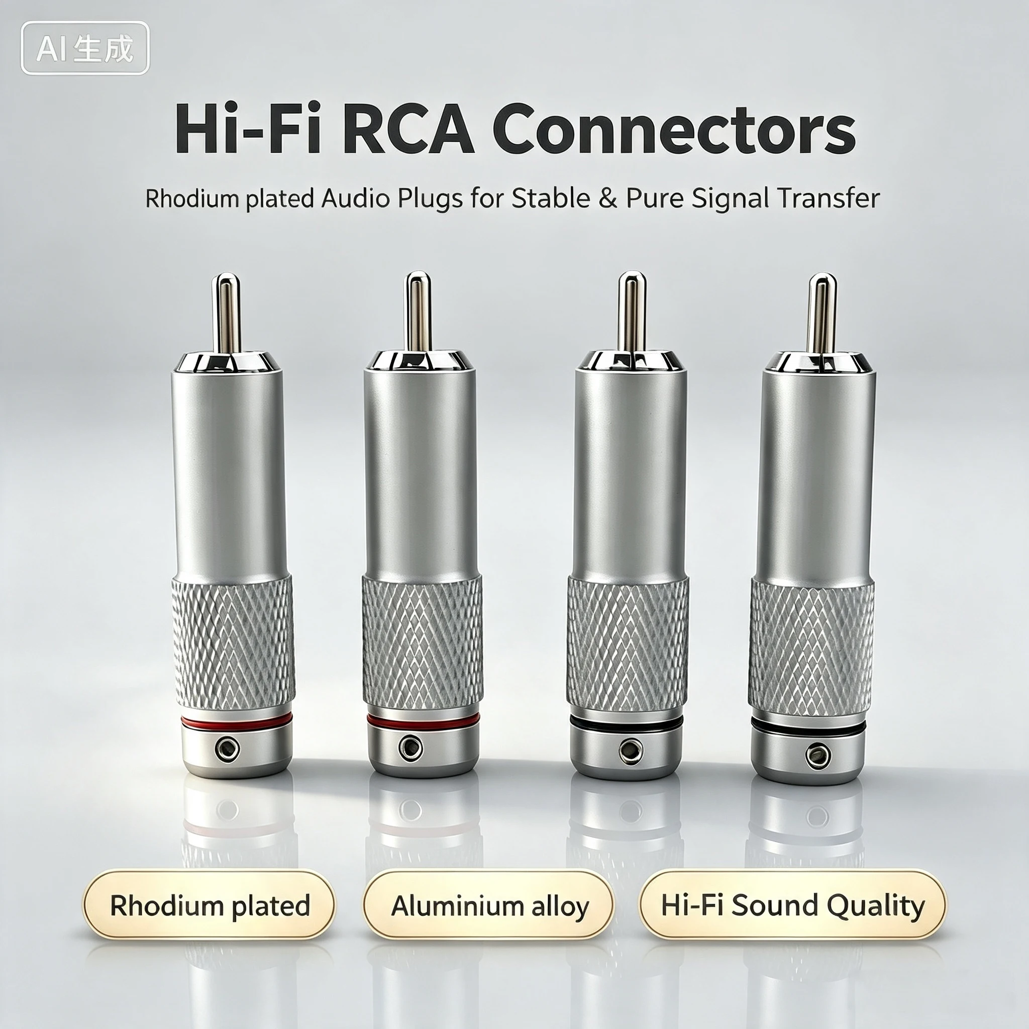 Audiocrast OR08 Rhodium Plated RCA Male Plug for HI-End Analogue Cable Phono Plug RCA Audio Connector Solder