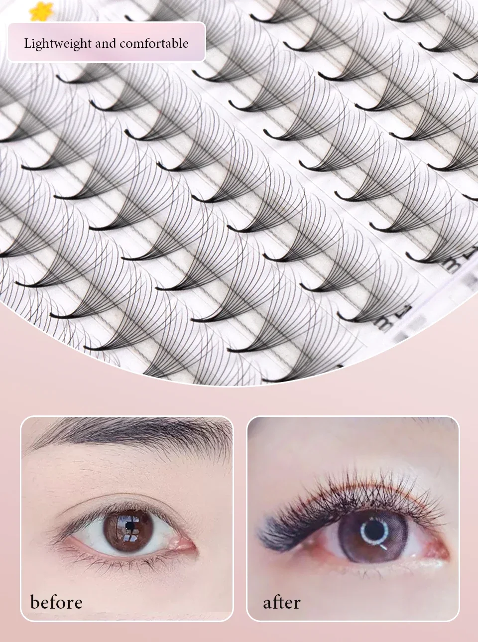 AGUUD Camellia Lashes, vorgefertigte Volumenfächer, 5D, 8D, 10D, spitze Basis, mittlerer Stiel, künstliches Nerzvolumen, Kamelie, blühende Wimpernfächer – Detail 9