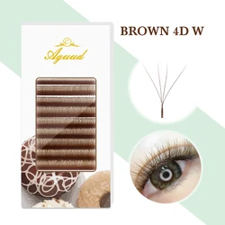 AGUUD Brown 4DW YY Shape Eyelashes Lashes Soft Double Tips Automatic Flowering Premade Fans YY/3D Individual Eyelash Extensions