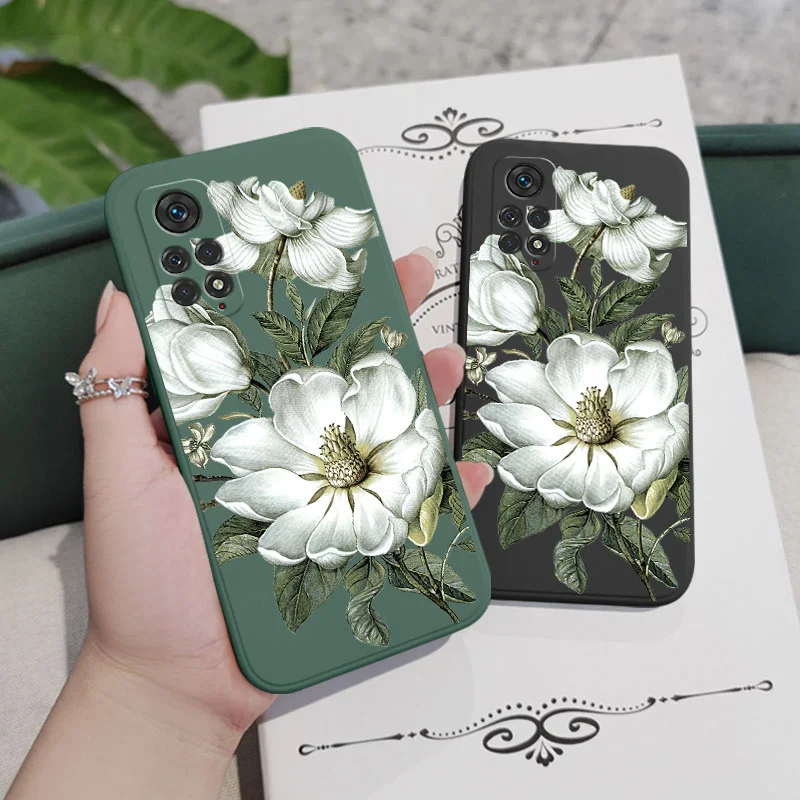 Capa de telefone com flores silvestres para Xiaomi, capa para Redmi Note 13, 12, 12S, 11, 11S, 11T, 10, 10A, 10T, 10S, 9T, 9, 8, 7 pro mais, 10C,