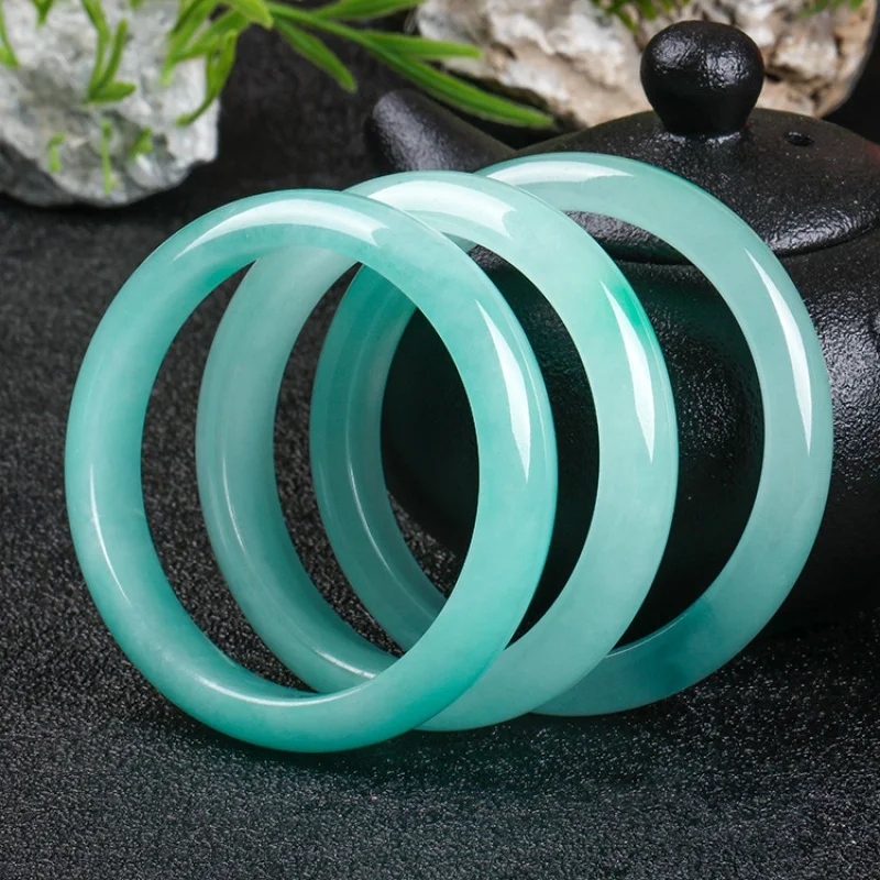 Tiktok Supply Myanmar Female Jade Ice Water Full of Green Bracelet Gift