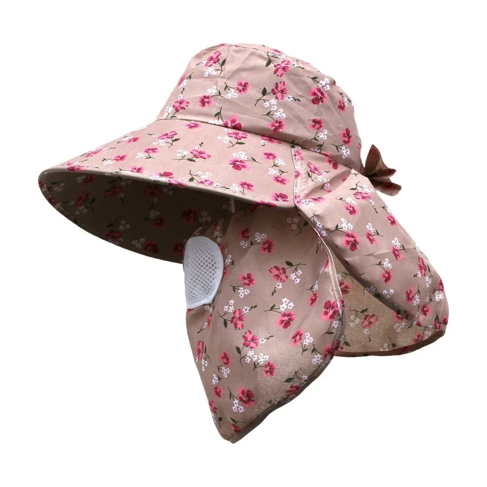 

Portable Mesh Breathable Sun Hat Fordable Wide Brim Agricultural Work Cap Breathable Anti-UV Face Hood Hat Women