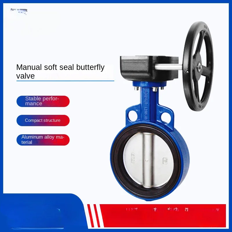 DN50 Manual Soft Seal Cast Iron Butterfly Valve Manual Screw Clamp