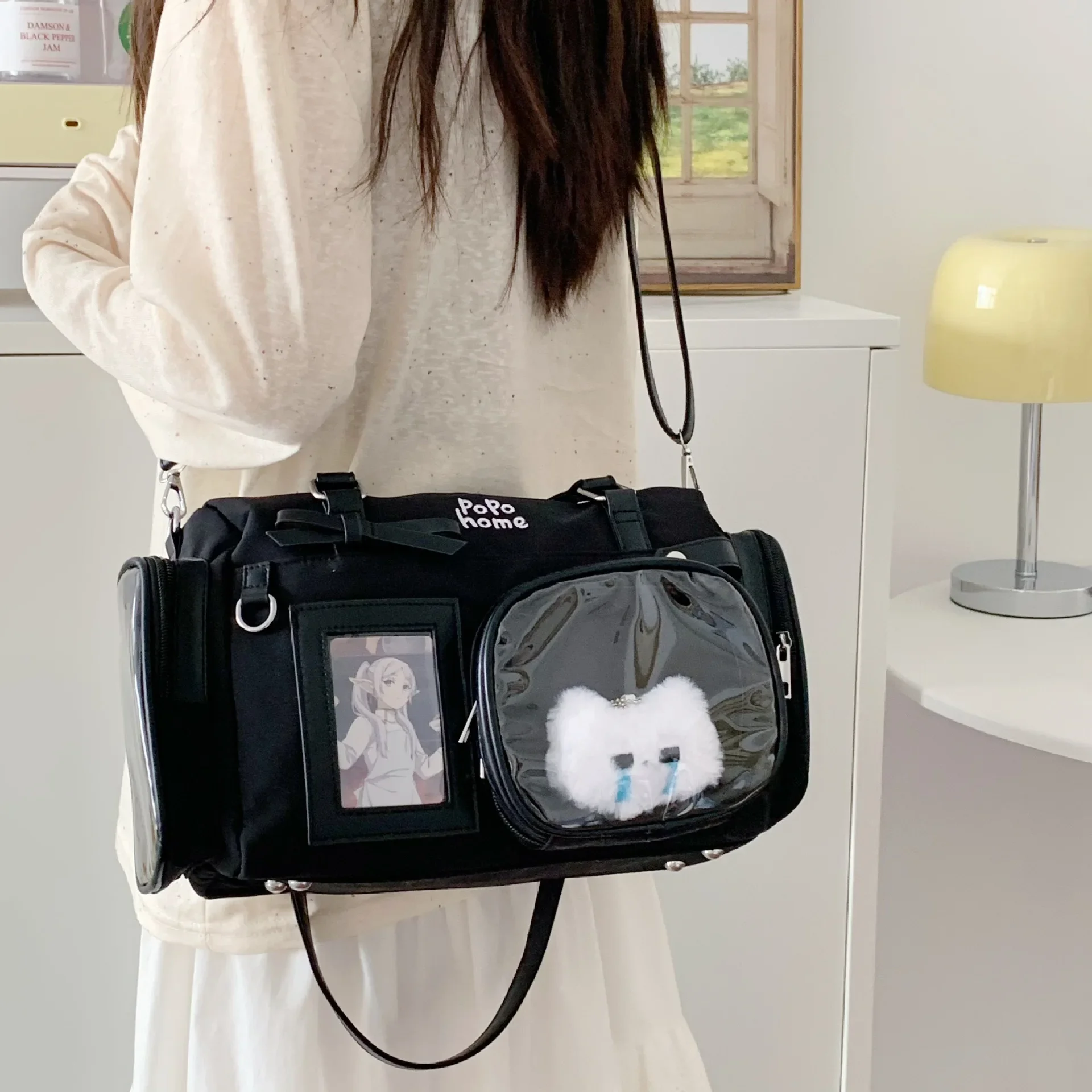 اليابانية J الفتيات K موحدة Ulzzang Y2K Ita حقيبة لطيف الحلو الأكاديمية نمط حقيبة كتف المعرض الهزلي حقيبة كروسبودي عادية #2