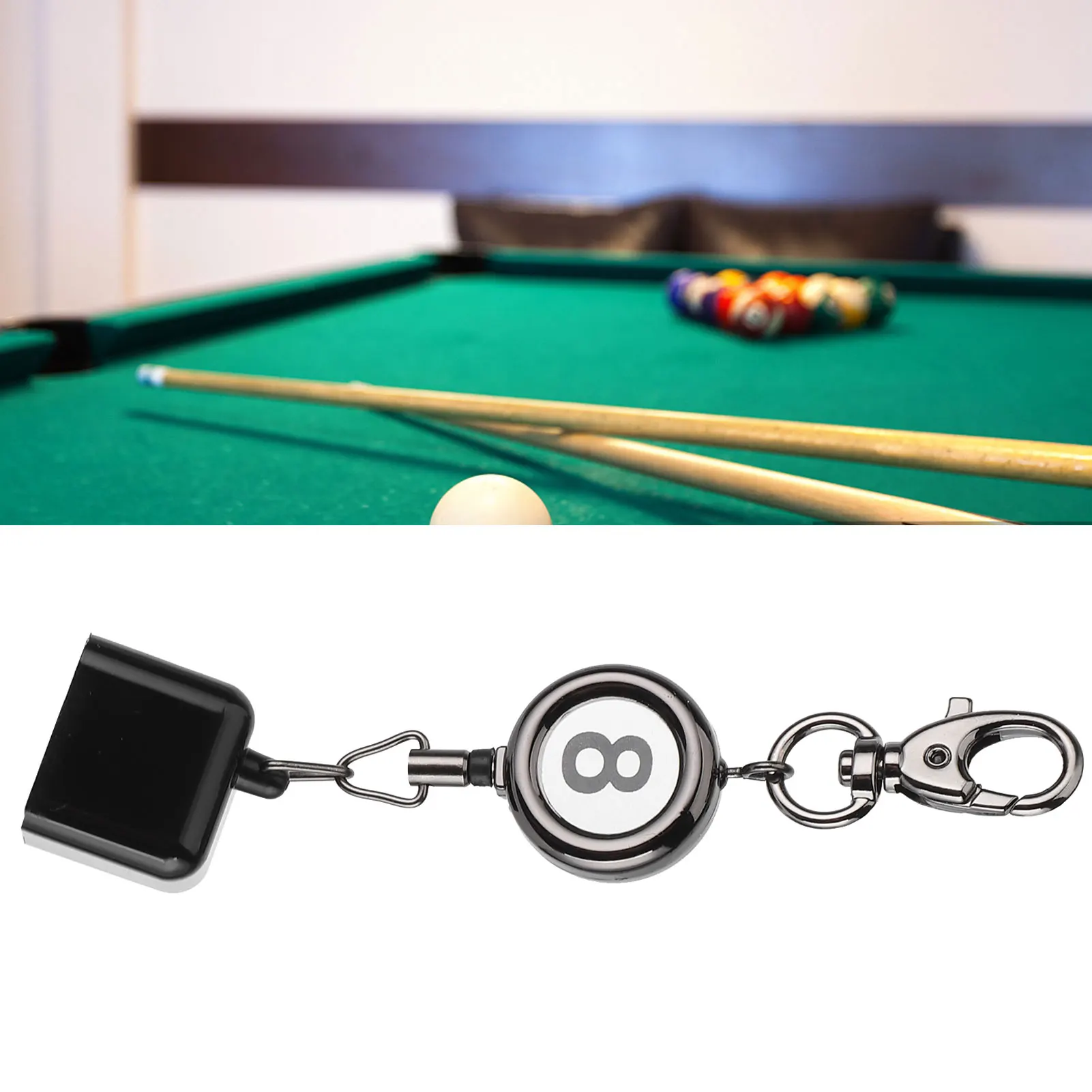 Retractable Billiards Chalk Holder Billiards Snooker Pool Cue Chalk Holder with Belt Clip Retractable Pool Table Accessories