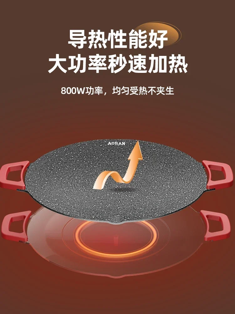 220V Multi-Functional Electric Griddle and Grill for Home Use with Korean BBQ Style