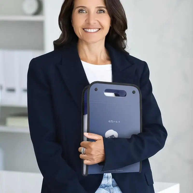 Expanding File Organizer Expanding Accordion 13 Pockets File Folder Labels Attached Document Carry Bag With Handle For Engineers