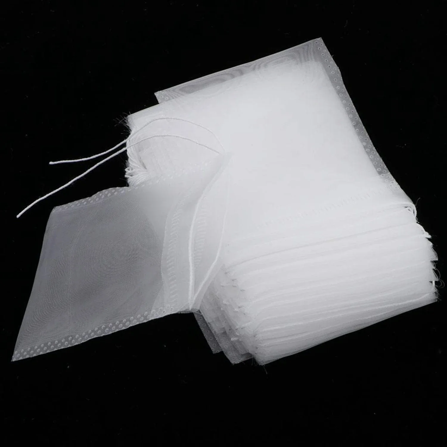 50/100 Pcs Transparent Disposable Tea Bags Filter Bags for Tea Infuser with String Heal Seal Food Grade Nylon Spice Teabags