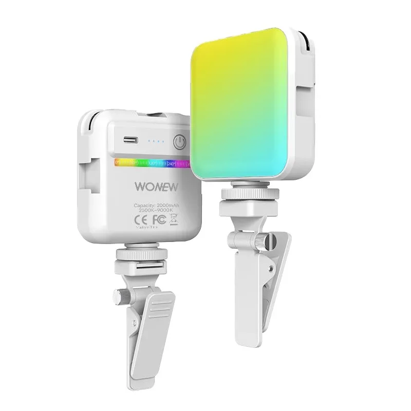 Wonew Fl02 Invullicht 2500k-9000k Full-Color RGB 3W Mini Klein Draagbaar Invullicht Draaibaar Fotografie Selfie Vlog Invullicht