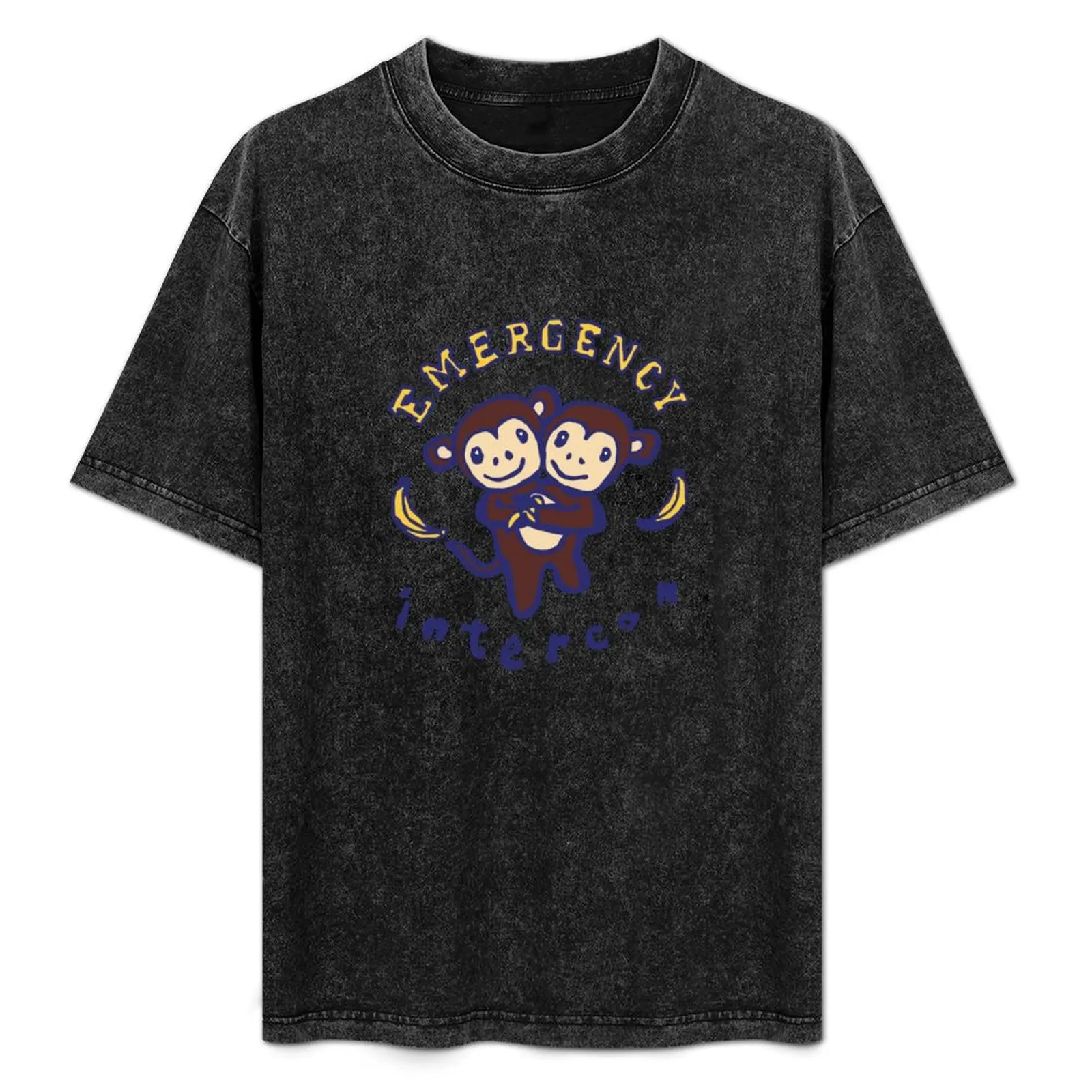 Emergency Intercom Heaven Monkey Collab Graphic Sticker T-Shirt All Match Basic Short Sleeve