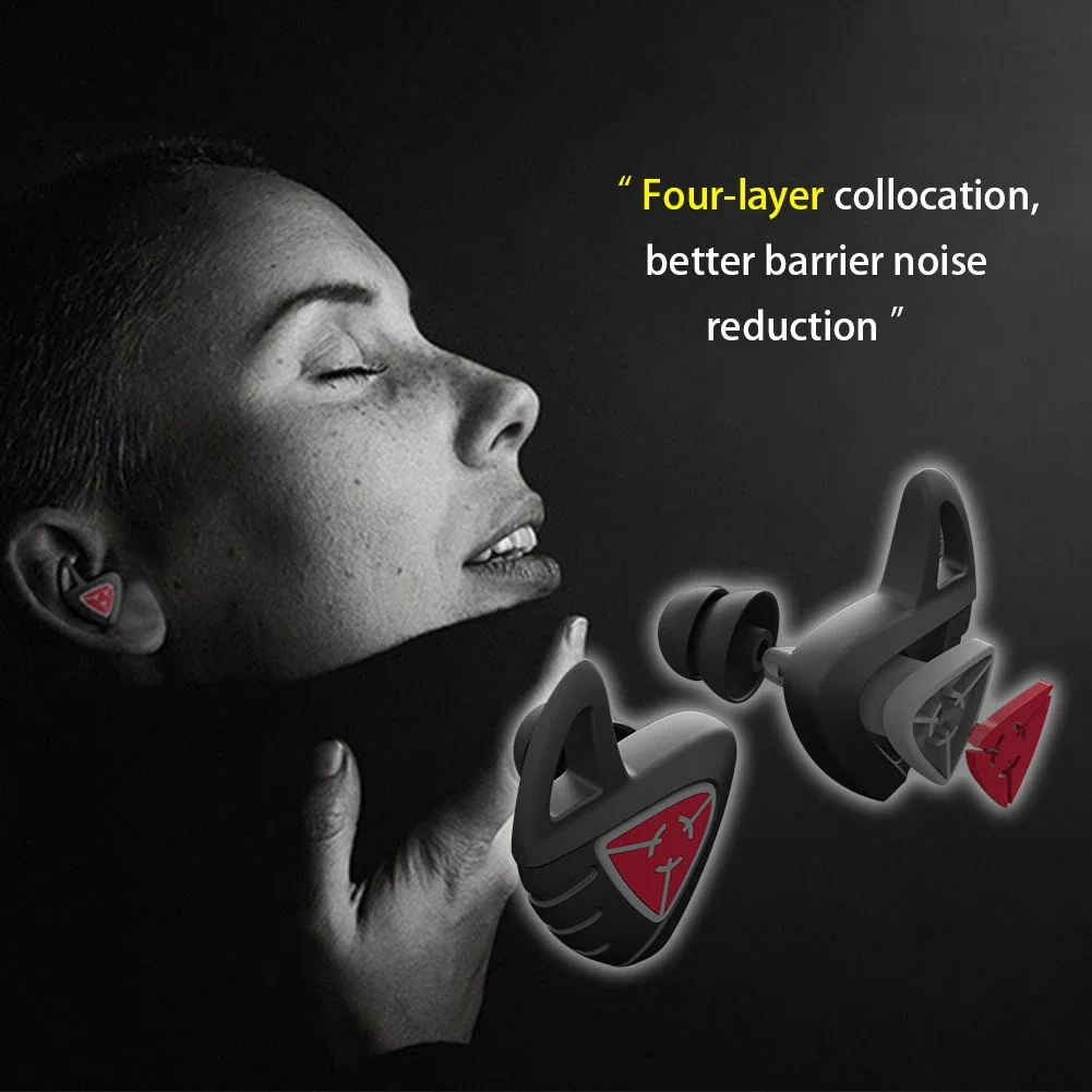 Soundproof Silicone Ear Plugs Sound Insulation Anti Noise Protection Triangle Noise Reduction Sleeping Earplugs with 10pcs Plugs