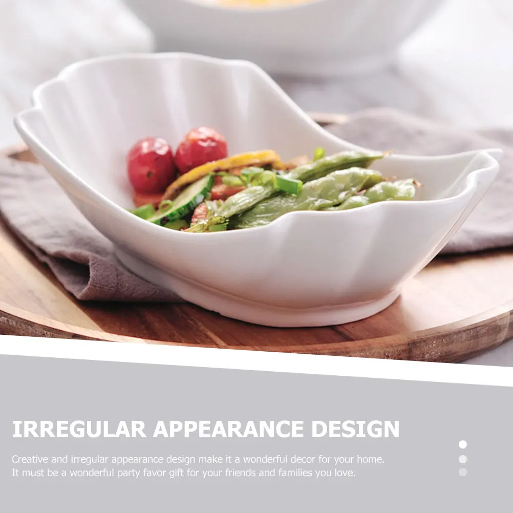 

1Pcs Ceramic Western Food Plate Creative Irregular Design Dessert Storage Dish Fruit Salad Display Tray Practical Kitchen