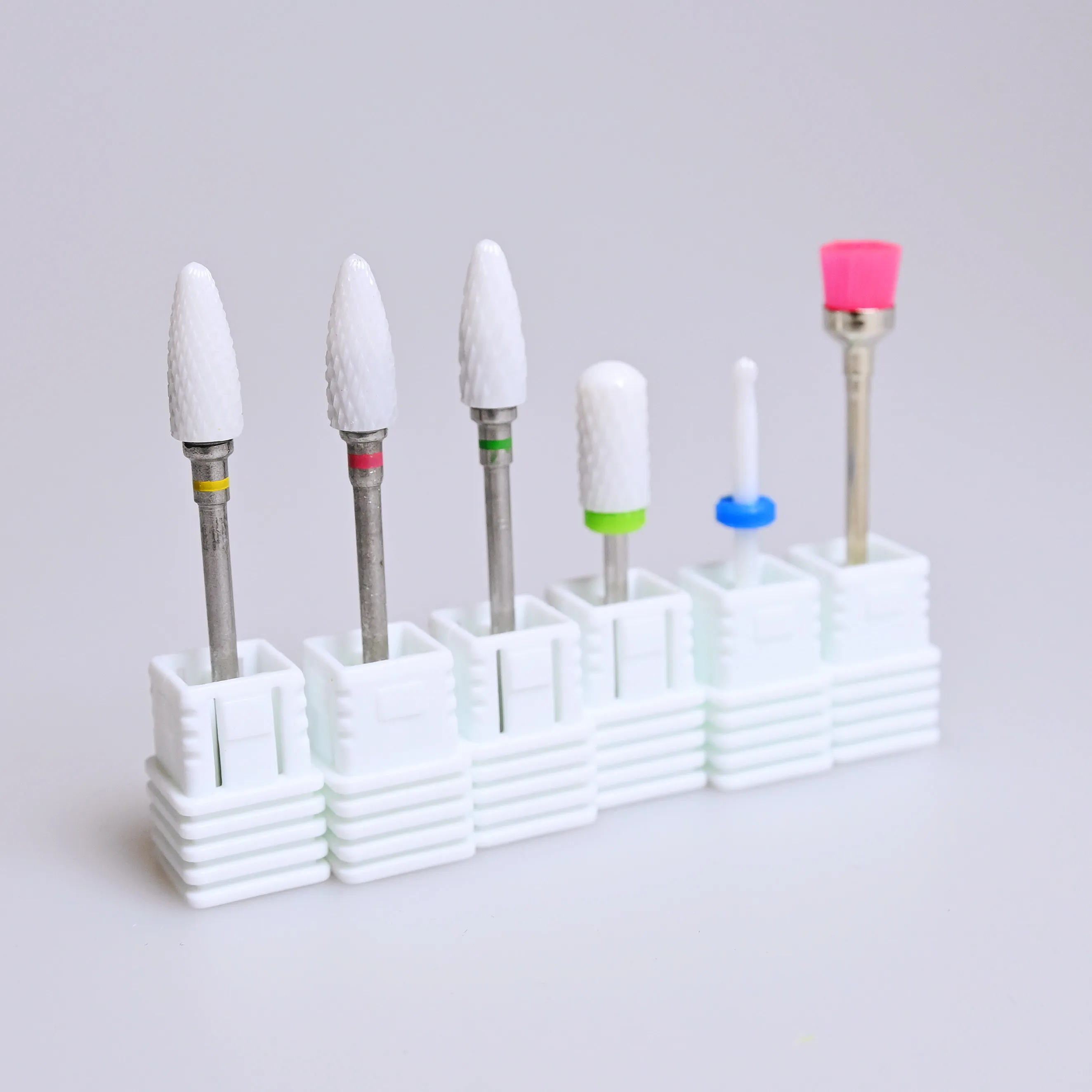 Juego de 6 piezas de brocas de cerámica para uñas, brocas cortadoras para máquina perforadora de uñas