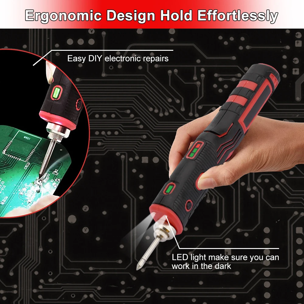 Cordless Soldering Iron 1800mAh Rechargeable Soldering Tool Professional Portable Welding Tool Electronic Soldering Kit