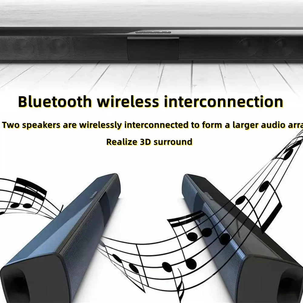 40W 4D Surround Soundbar Computer Speakers Wired Stereo Subwoofer Sound Bar for Laptop PC Home Theater TV Aux Speaker