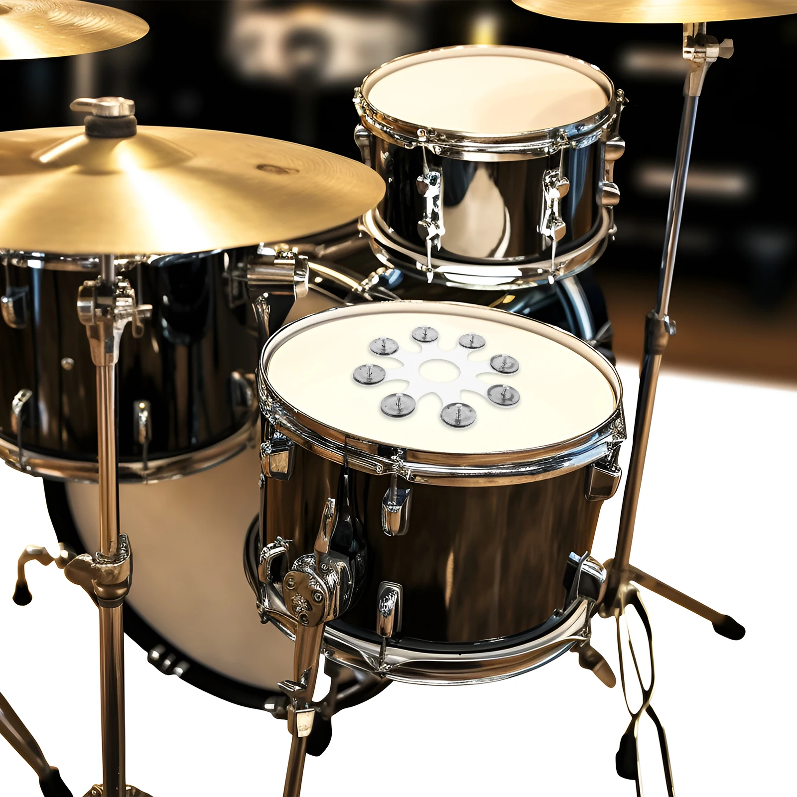 

8 Double Row Steel Jingle Cymbal Hihat Bell Set White Drum Tambourine Accessories for Drum Set cymbal tambourine for drums drum