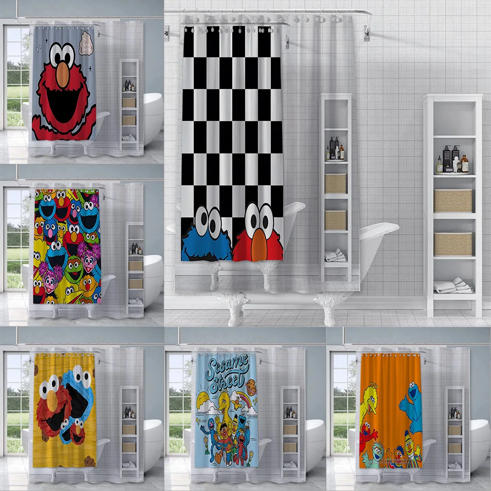 

Sesame Street Cartoon Tapestry for Girls Shower Curtain Waterproof Polyester Fabric Paint Curtains Home Bathroom Decor Curtain