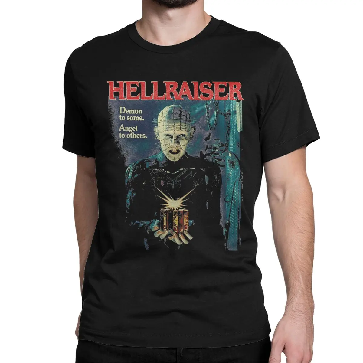 Men T-Shirts Hellraiser Pinhead Vintage Cotton Tees Short Sleeve T Shirts Round Neck Clothes Gift