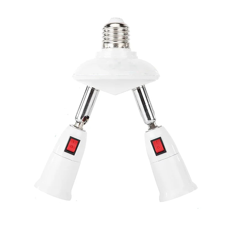 

B03C-360 Degree Adjustable - 2 In 1 E27 Splitter Socket Adapter. E27 Standard LED Bulb Socket Adapter