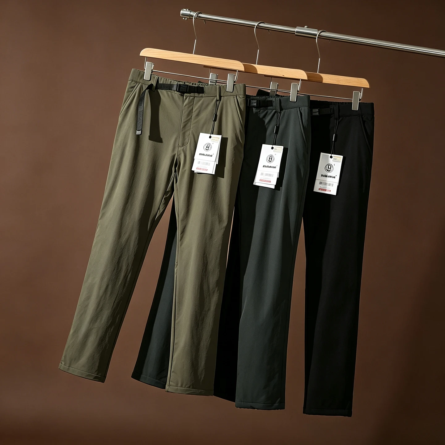 Men's Outdoor Casual Pants Windproof Thickened Fleece Autumn Winter High End Straight Leg Pants Comfortable Warmth Leisure Tr...