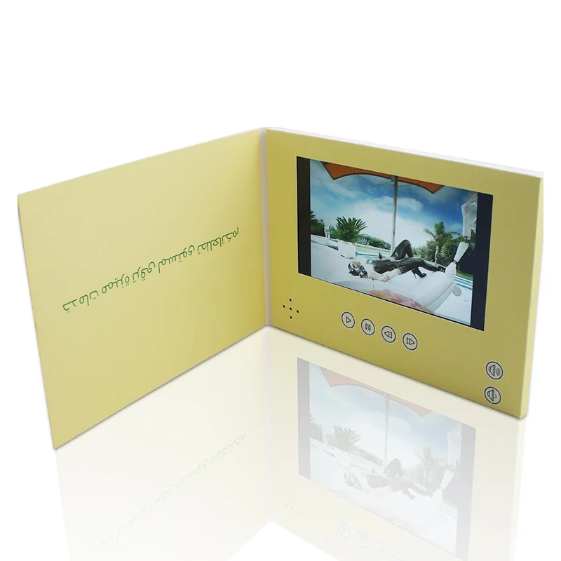 

custom.LCD Video Mailer Booklet Postcard Folder / Digital Video Book with Lcd Screen / inch Lcd Video Brochure Card for Advert