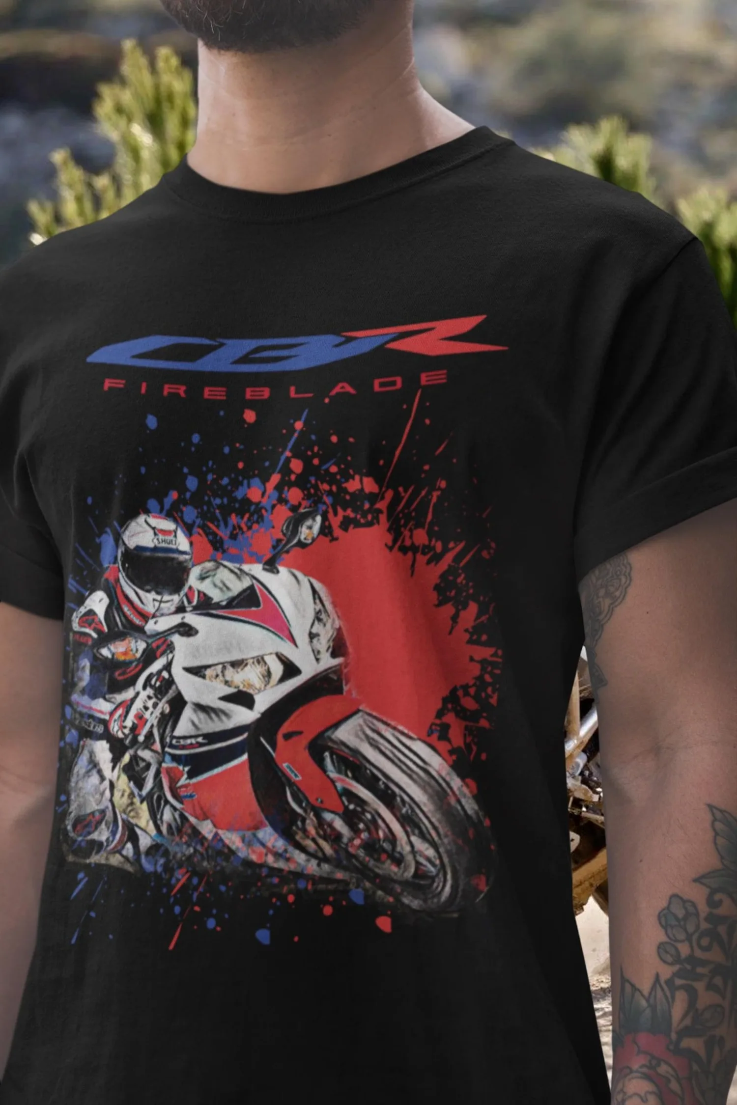 

228@EY H.onda CBR1000RR Fireblade T Shirt for Motorcycle Riders 2010 for H.onda Fans Biker Unisex Tee Racing Moto Street Style S