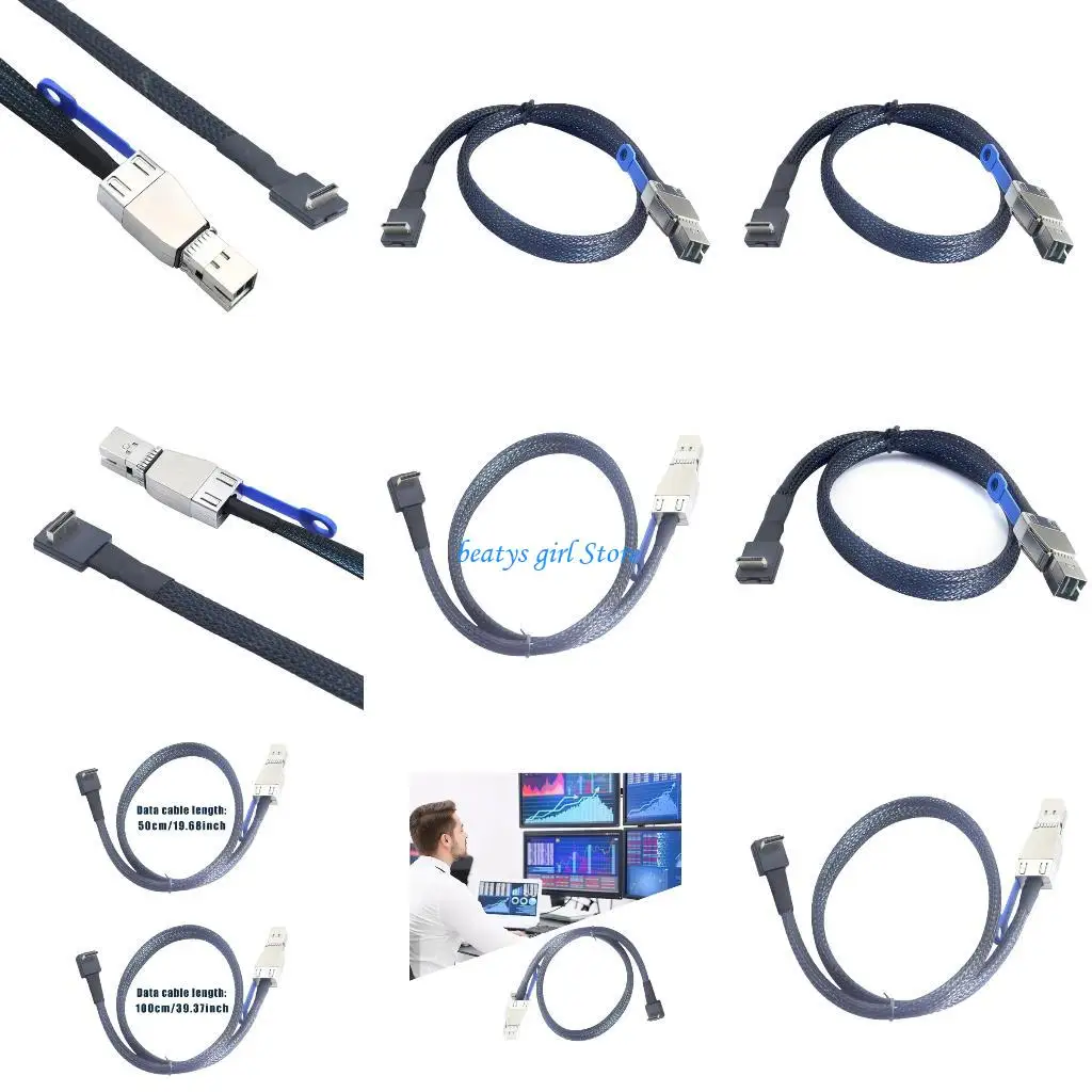 

C7AB Flexible Braided Adapter Cable SFF 8611 4i To SFF 8644 4i With 0.5A Current