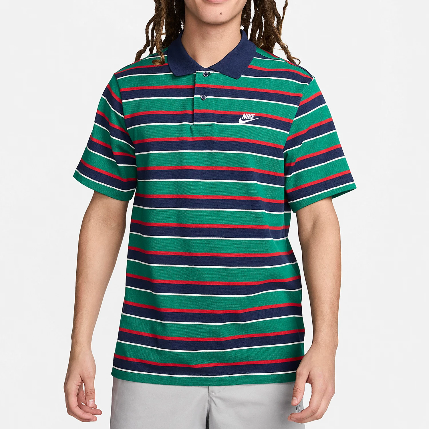 

Nike genuine 2024 New Men's Sport Stripe Collar Short Sleeve T-Shirt FN3897-410